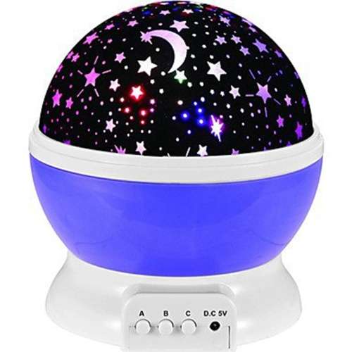 Rotating Star Master Night Light Purple