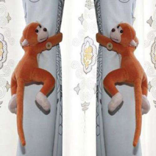 Long-tail Monkey Window Curtain Tieback Belt Hook Curtain Buckle - Yellow