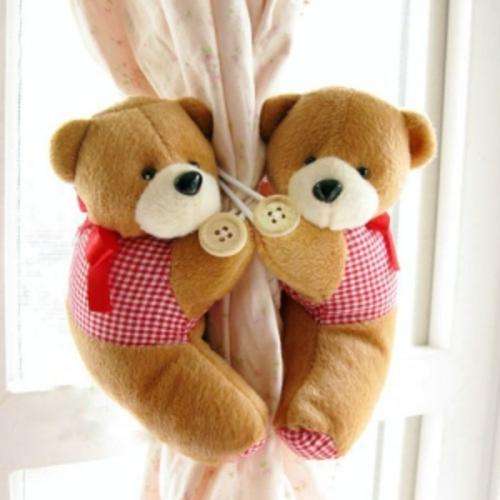 A Pair Tieback Little Bear Curtain Buckle