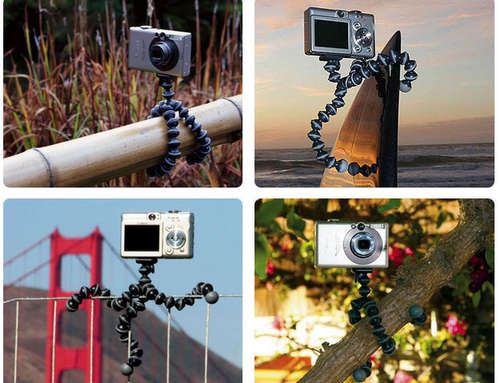 Black-White Color Digital Camera Mount Holder 360' Rotational Flexible Camera Tripod