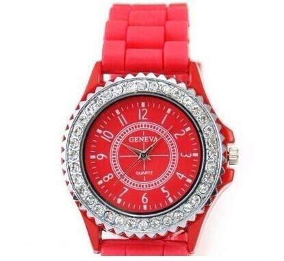 Geneva women's watch red and black