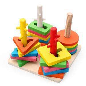 Geometrical matching wooden blocks