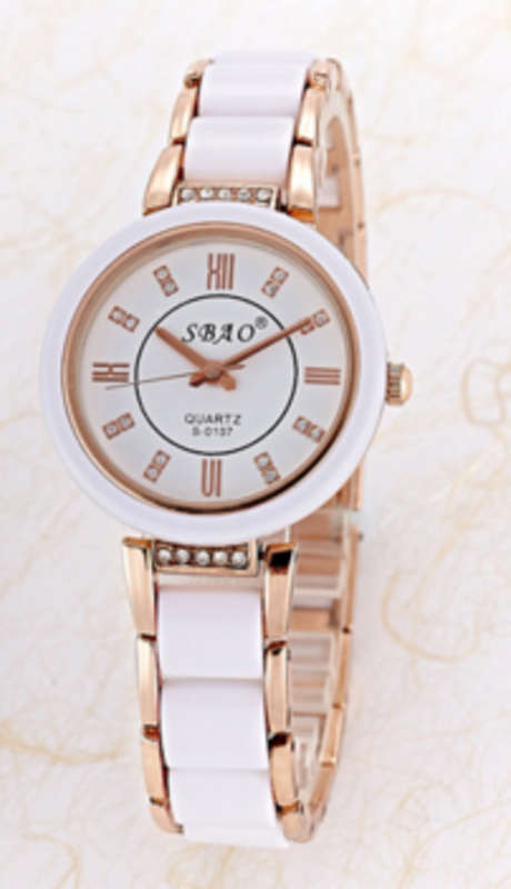 Sbao Ladies Fashion Watch Gold white