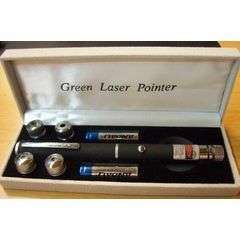 GREEN LASER POINTER 200MW WITH 4 EXTRA DESIGN HEADS !!! NEW!!!