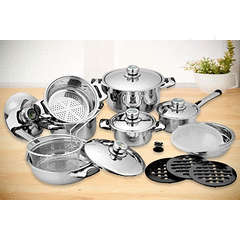 Swiss Precision 19 PC Stainless Steel 18/10 Cookware Set *** FROM TURKEY***