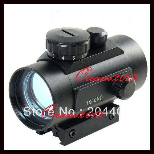 Tactical 1x40 Red Green Dot Sight Scope w/10mm - 20mm Weaver Mounts