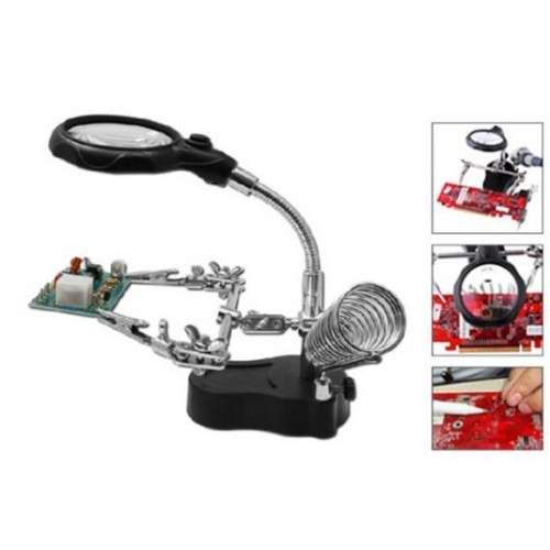 LED Light With Soldering Stand Magnifying Glass