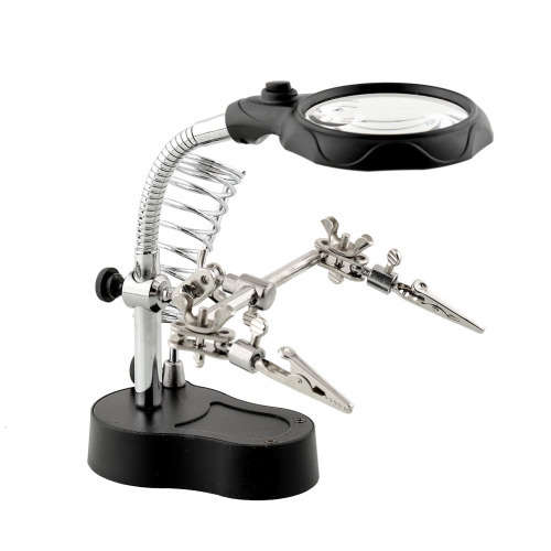 LED Light With Soldering Stand Magnifying Glass