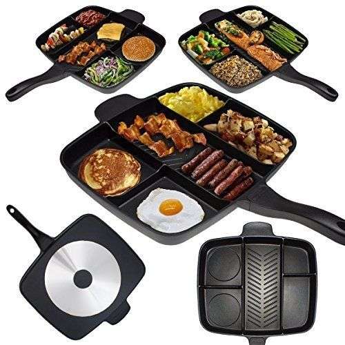 Master Pan Divided Frying Pan For All-in-One Cooked Breakfast and More