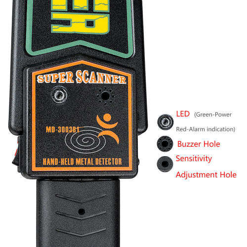 Portable Hand-held Metal Detector Super Scanner Security Wand Highly Sensitive