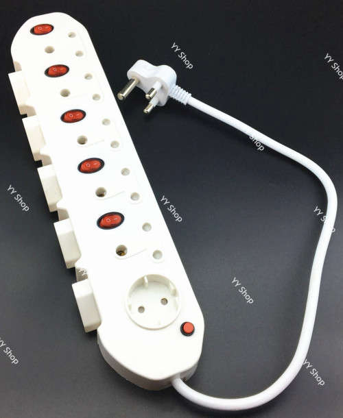 Multi-Plug With illuminated Switches 11 Way
