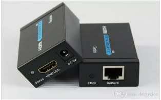 60M HDMI Extender Convert Over LAN Ethernet RJ45 UTP/STP Cat5e Cat6 Cable