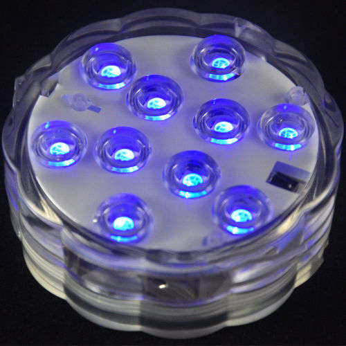Submersible Waterproof Pool Wedding Party Vase Light 10LED RGB +Remote Control