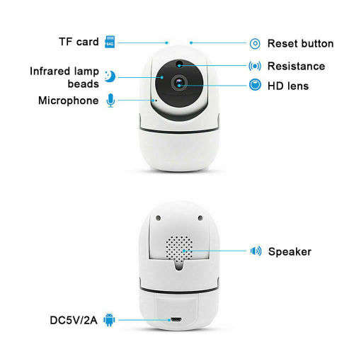 HD 3.6mm 2.0MP Lens Super Clear Wifi IP Camera Night Vision Two-Way Audio Smart Home Video System