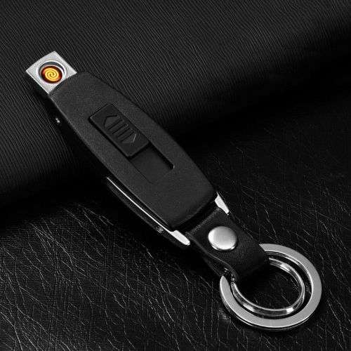 USB Recharge Lighter Key Ring Key Chain Electric Flameless Cigarette Lighter
