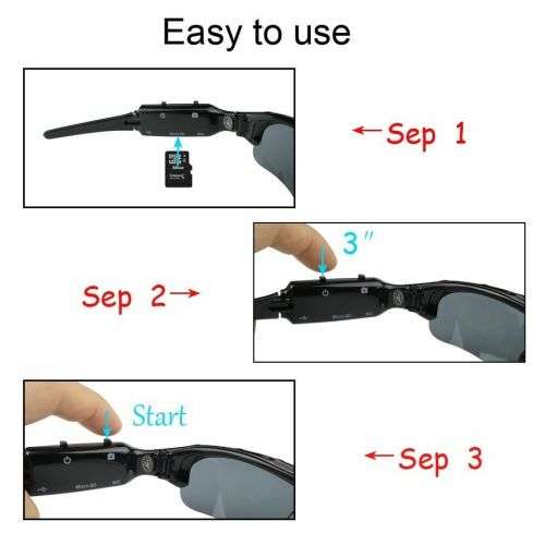 HD 720P Glasses Hidden Eyewear Spy Camera Security DVR Video Recorder