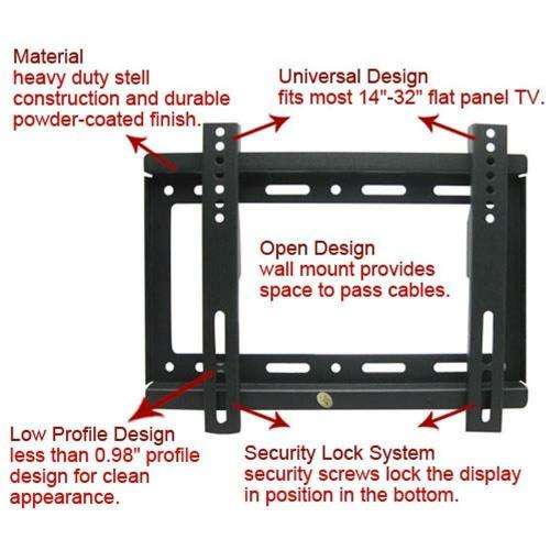 LED LCD PDP Flat Panel TV Wall Mount Suitable For 14-42
