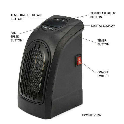 400W Winter Portable Wall-Outlet Electric Heater Warm Heating Fan Silent