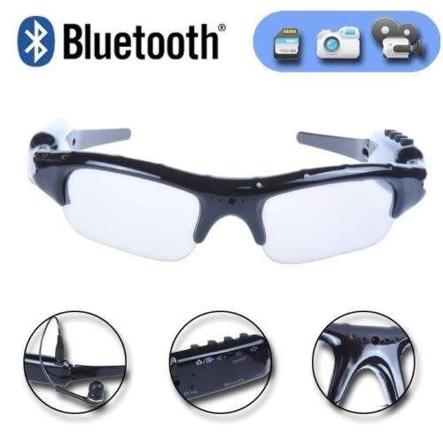 HD720P Spy Camera MP3 Bluetooth Headset Sport Sunglasses Cycling Skiing Recorder