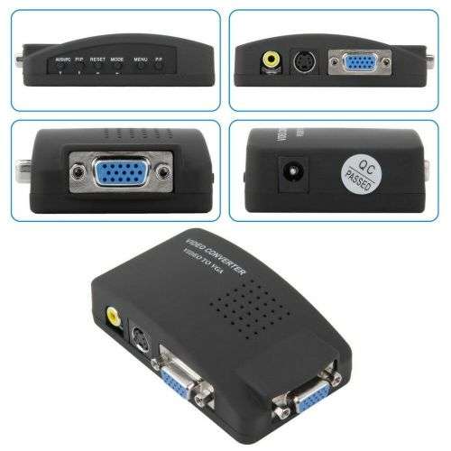 HDTV Video Converter AV to VGA Adapter RCA Composite For PC Monitor Notebook