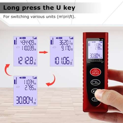 80M Handheld Digital Laser Distance Meter Range Finder Measure Diastimeter