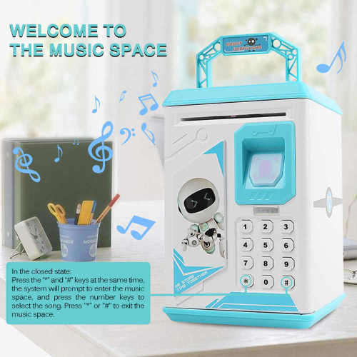 Creative Electronic Piggy Bank Fingerprint ATM Password Money Box