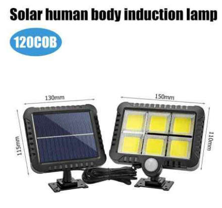 120 LED Bright COB White Solar LED Light With Solar Panel & Motion Sensor
