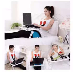 E Table Foldable & Portable Laptop Table With 2 USB Cooling Fans