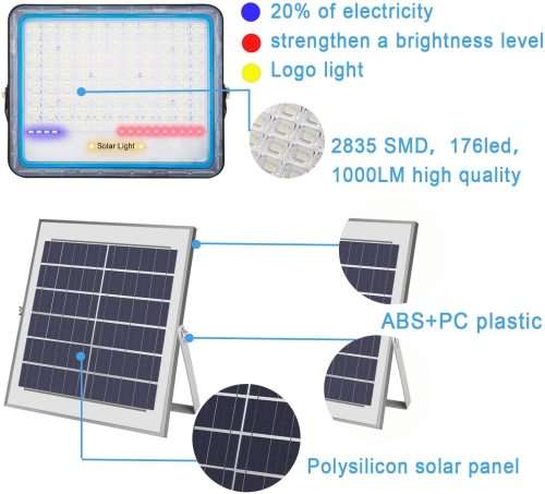 100W Solar Flood Light IP67 LED Outdoor Solar Garden Light With Remote Control