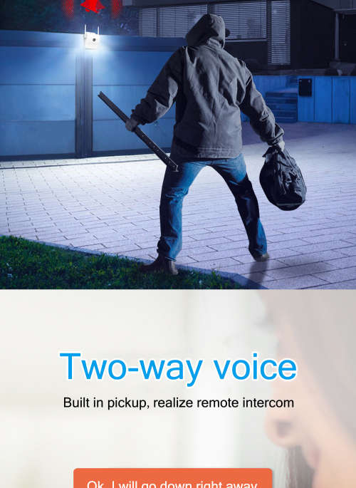 Two Way Audio Wireless WiFi IP Camera Wall Lamp Security Camera Outdoor