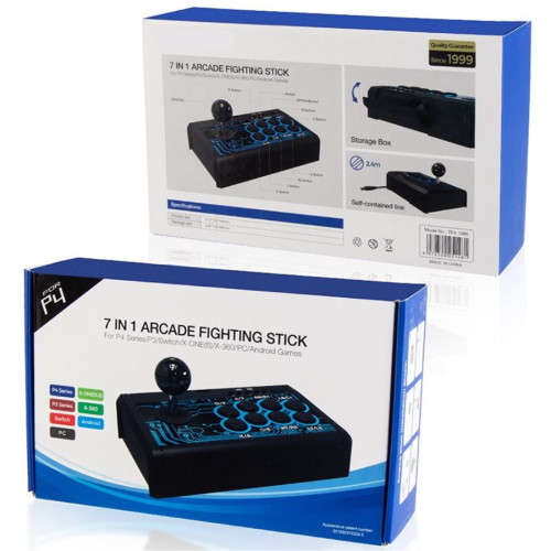 7 IN 1 USB Wired Arcade Fighting Stick Joystick With Metal Base
