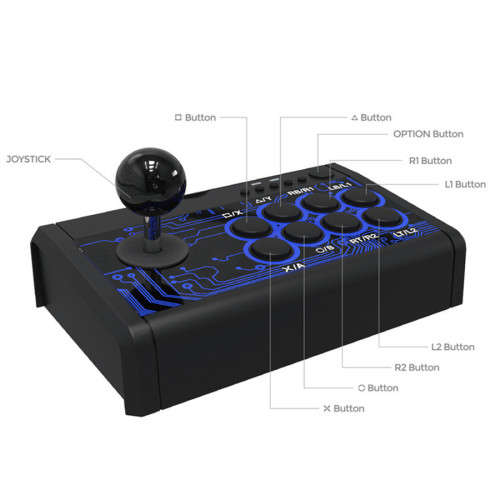 7 IN 1 USB Wired Arcade Fighting Stick Joystick With Metal Base