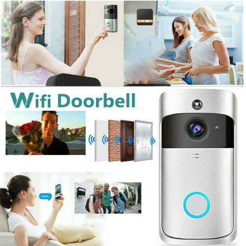 Wireless WiFi Video Doorbell Talk Smart Security Camera HD Door Bell Two-Way