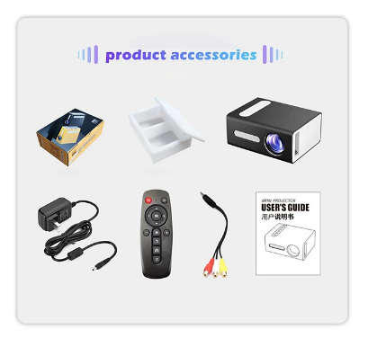 T300 LED Mini Projector Supports 1080P HDMI USB Audio Portable Projector