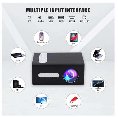 T300 LED Mini Projector Supports 1080P HDMI USB Audio Portable Projector