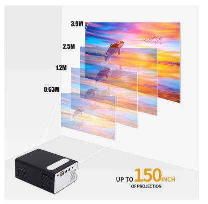 T300 LED Mini Projector Supports 1080P HDMI USB Audio Portable Projector
