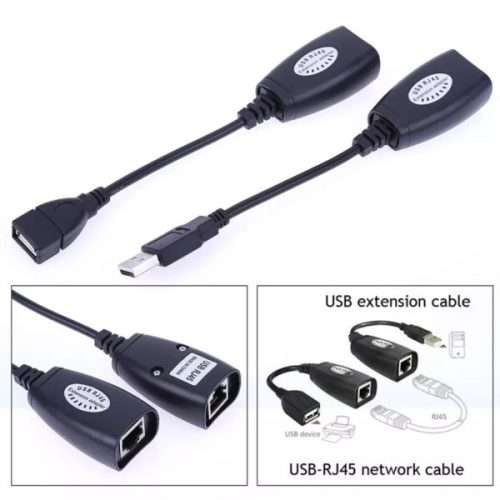 USB 2.0 Extension Extender Adapter Network Ethernet Repeater