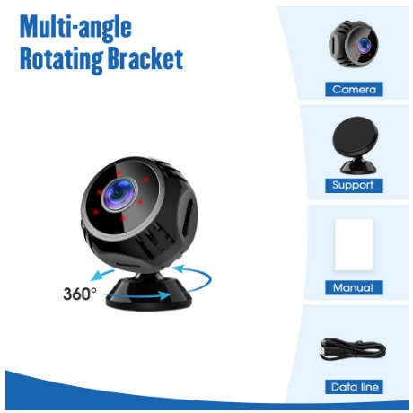 W8 2 in 1 Wireless Small 360 WIFI IP Camera Night Vision Alarm