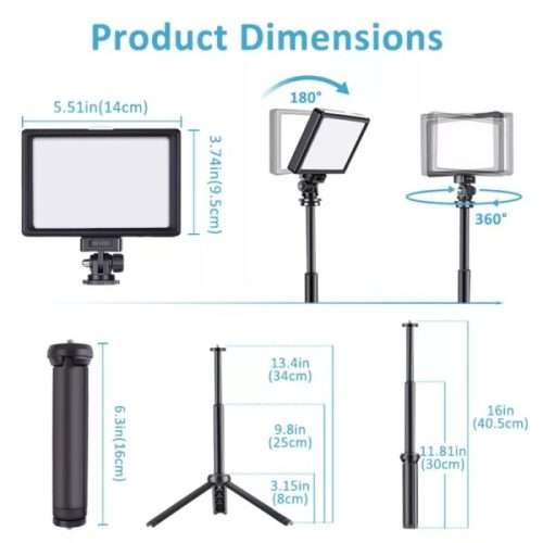 LED Flat Light Photography Light with Tripod Phone Holder