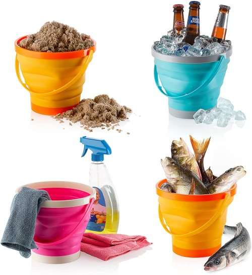 Foldable Silicone Collapsible Bucket For Camping Fishing Household Cleaning
