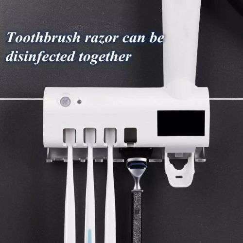 Sterilizing Toothbrush Holder And Toothpaste Dispenser