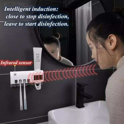 Sterilizing Toothbrush Holder And Toothpaste Dispenser