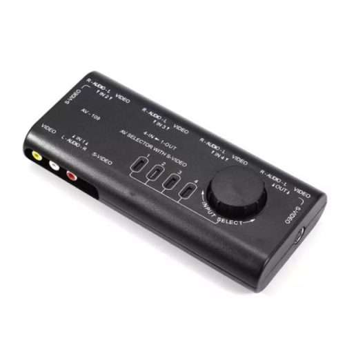 Out AV RCA Switch Box AV Audio Video Signal Switcher Splitter 4 Way Selector With RCA Cable 4 In 1