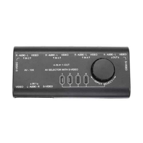 Out AV RCA Switch Box AV Audio Video Signal Switcher Splitter 4 Way Selector With RCA Cable 4 In 1