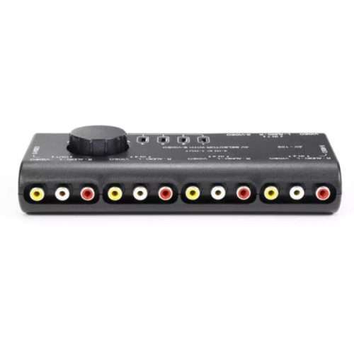 Out AV RCA Switch Box AV Audio Video Signal Switcher Splitter 4 Way Selector With RCA Cable 4 In 1