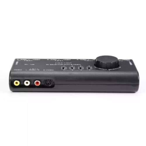 Out AV RCA Switch Box AV Audio Video Signal Switcher Splitter 4 Way Selector With RCA Cable 4 In 1