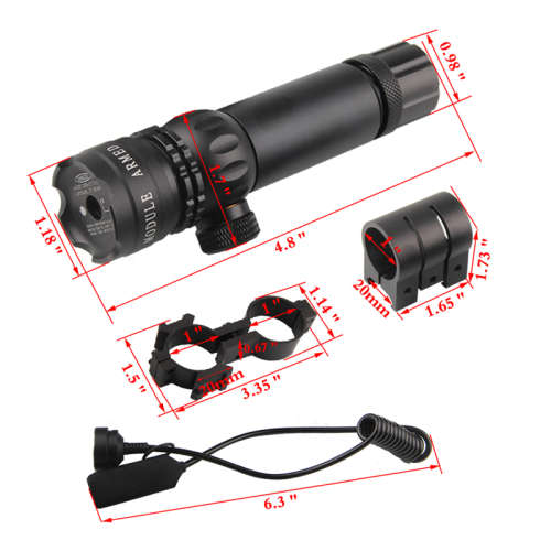 Green dot laser sight outside adjust rifle gun scope 2 switch rail mounts box set