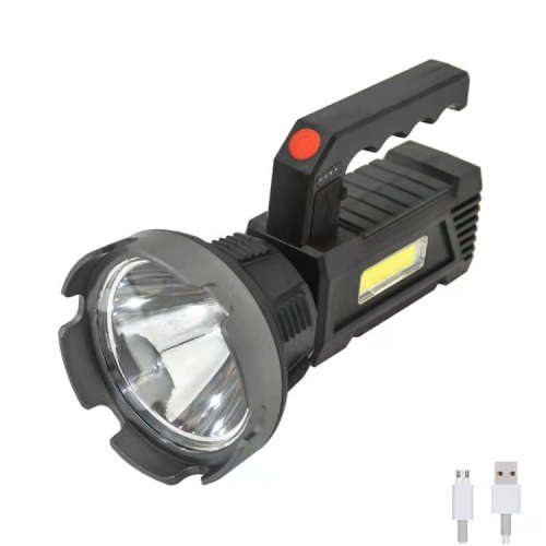 USB Rechargeable Outdoor COB Flashlight Strong Light Long-Range Portable Lamp