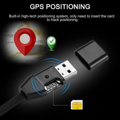 USB Phone Data Cable GPS Tracker Anti-lost Position Pickup Voice Actives Charging Car Locator