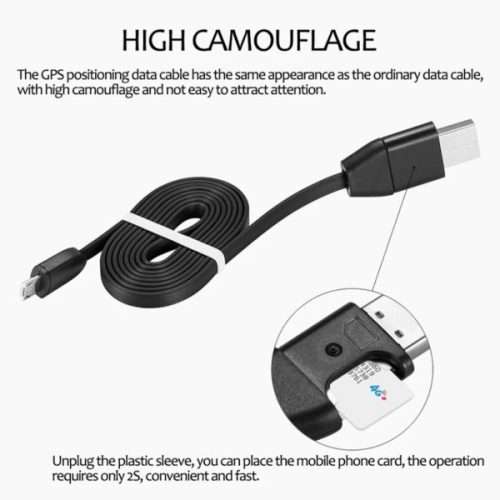 USB Phone Data Cable GPS Tracker Anti-lost Position Pickup Voice Actives Charging Car Locator